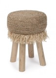 Cumpara ieftin Taburet lemn natur fibre sisal Florinda 35x45 cm