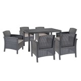 Cumpara ieftin Set mobilier de grădină Venus IV cu 6 locuri, grafit