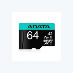 Micro secure digital card adata 64gb ausdx64gui3v30sa2-ra1 clasa 10 cu adaptor sd (pentru telefon) foto