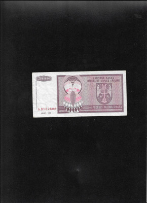 Rar! Republica Srpska Krajina 50000000 dinara 1993 Knin seria0182608 foto