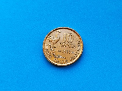 10 Francs 1951 Franta-AUNC+UNC-in realitate arata bine!! foto