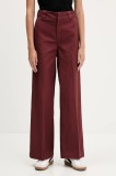 Dickies pantaloni WIDE LEG WORK PANT W culoarea verde, lat, high waist, DK0A4YSE