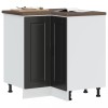 Dulap baza colt bucatarie Gossi Porto negru lemn, 75.5x75.5x81.5 cm, picioare reglabile, depozitare