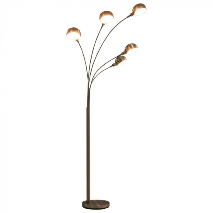 Lampa de podea, argintiu, 200 cm, 5 x E14