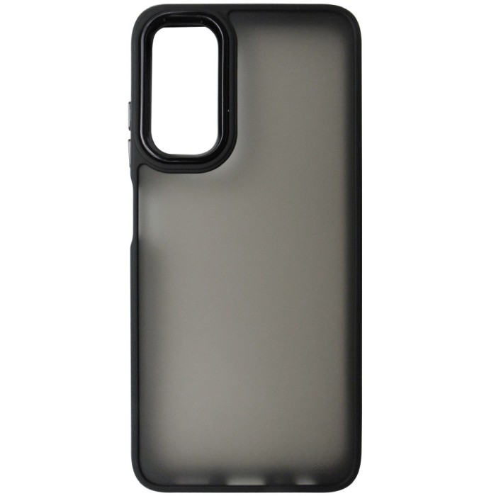 Husă tip capac spate plastic gri semitransparent și TPU negru pentru Samsung Galaxy A05s