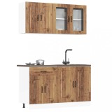 Cumpara ieftin Set de dulapuri de bucătărie 4 piese &bdquo;Kalmar&rdquo; Lemn vechi lemn