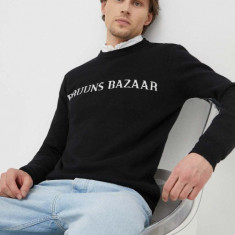 Bruuns Bazaar pulover Simon Nouveau barbati, culoarea negru, light