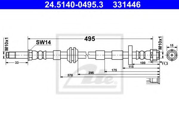 Conducta / cablu frana AUDI A8 (4H) (2009 - 2016) ATE 24.5140-0495.3