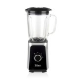 Blender ZILAN ZLN-3925, 1.5 l, 2 viteze + Functie impuls, Zdrobire gheata, Vas de sticla, Inox