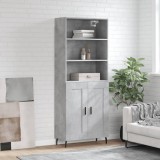 vidaXL Dulap &icirc;nalt, gri beton, 69,5x34x180, lemn compozit