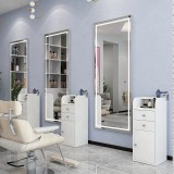 Consolă coafor frizerie oglindă coafor LED ramă aluminiu 180x70 PRO