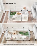 Cumpara ieftin Tarc pentru animale de companie, modular, , Songmics, Alb, 125x63x42 cm