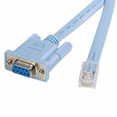 Cablu adaptor ethernet RJ45 tata la RS232 / DB9 mama pentru consola, router,calculator , 1.8m foto