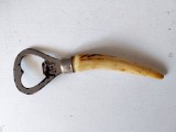 Desfacator sticle vintage vechi metal si maner de os, Made in Germany