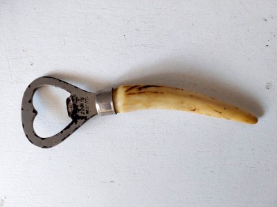 Desfacator sticle vintage vechi metal si maner de os, Made in Germany foto