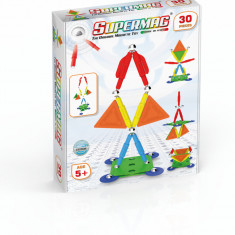 Set de constructie magnetic Supermag Projects Multicolor, 30 piese