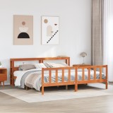 Cumpara ieftin Cadru de pat cu tăblie, maro ceruit, 180x200 cm, lemn masiv pin
