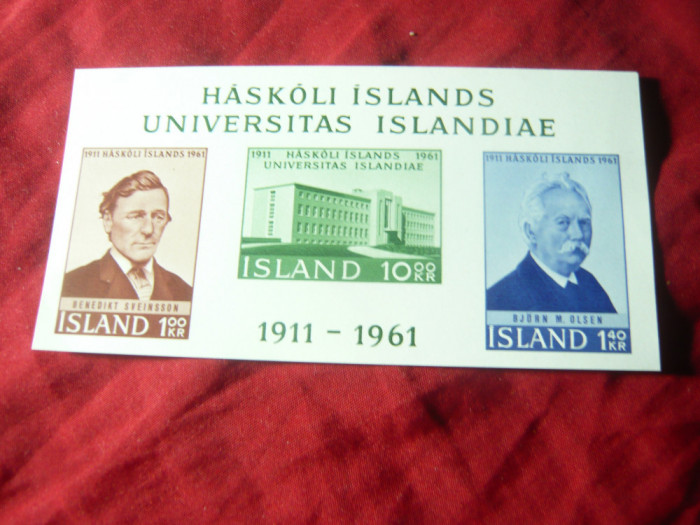 Bloc Islanda 1961 - 50 Ani Universitatea , nedantelat