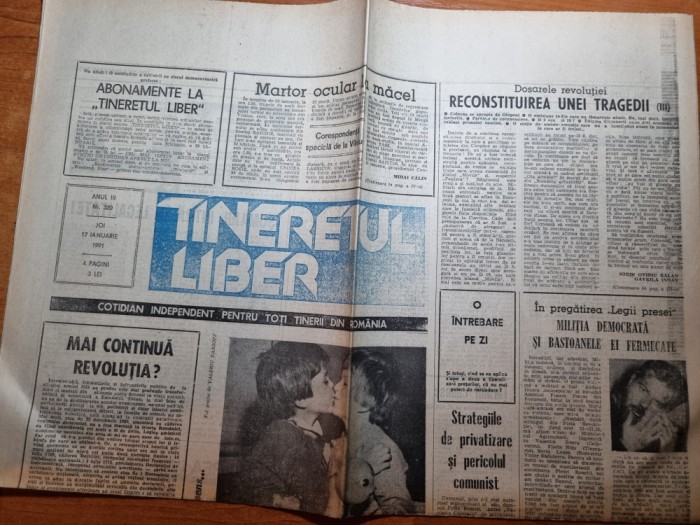 ziarul tineretul liber 17 ianuarie 1991