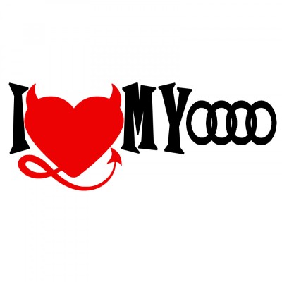 Sticker Auto , zI Love My Audi, , Autocolant Personalizat din Folie Oracal foto