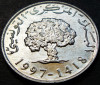 Moneda exotica comemorativa 5 MILLIEMES - TUNISIA, anul 1997 * cod 700, Africa, Aluminiu
