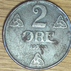 Norvegia - moneda de colectie - FOARTE RARA - 2 ore 1920 fier - impecabila !