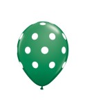 Baloane Latex Verde Cu Buline Albe 100 bucati 30 CM