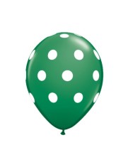 Baloane Latex Verde Cu Buline Albe 100 bucati 30 CM foto