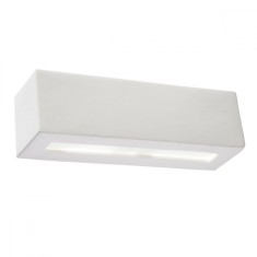 Lampă De Perete Vega Alb Ceramică/Sticlă 1 Bec Dreptunghiular Modern De Interior