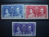 BRITISH SOLOMON ISLANDS 1937 SERIE INCORONAREA GEORGE VI MH, Nestampilat