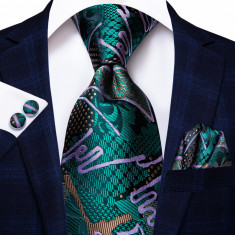 Set cravata + batista + butoni - matase, tesatura Jaquard - model 54