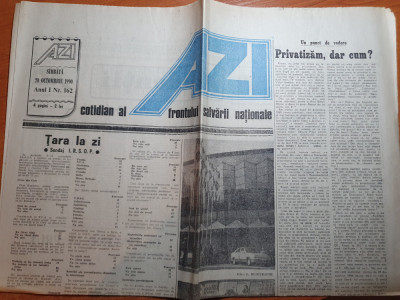 ziarul azi 20 octombrie 1990-privatizare si comfort foto