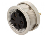 Conector M16 Soclu Mamă Lipire 5 PIN 5A 250V IP68, Lumberg