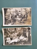 Lot 2 fotografii vechi cu Familie la picnic / CP1