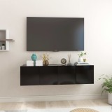 VidaXL Dulapuri TV suspendate, 2 buc., negru, 60x30x30 cm