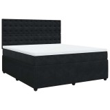 Cumpara ieftin Pat box spring cu saltea, negru, 180x200 cm, catifea