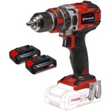 Einhell TE-CD 18/50 Li-i BL PXC + Twinpack CB - Masina de gaurit si insurubat cu percutie 50 Nm + Set 2 acumulatori Li-Ion 18 V 2.5 Ah