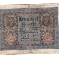 Bancnota Germania 100 mark/marci 1 noiembrie 1920, circulata, uzata