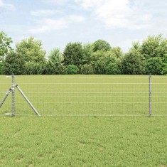 vidaXL Gard Euro cu 7 St&acirc;lpi 0.4x10 m din Oțel Galvanizat