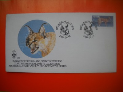 HOPCT PLIC FDC S NR 527 FAUNA FELINE AFRICA DE SUD EST 1986 - -NECIRCULAT foto