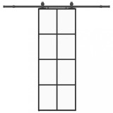Cumpara ieftin Usa glisanta cu set de feronerie neagra 76x205 cm Sticla ESG