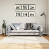 vidaXL Covor pufos &quot;PAMPLONA&quot; cu fire &icirc;nalte, crem modern, 160x160 cm