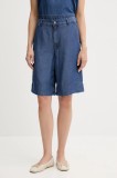 United Colors of Benetton pantaloni scurți uni, high waist, 4KHND9020