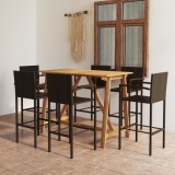 Cumpara ieftin Set mobilier bar de grădină, 7 piese, maro