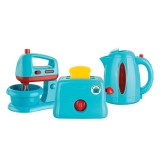 Set Aparate de Bucătărie pentru Copii, Mixer, Fierbător de Apă și Prăjitor de P&acirc;ine, 3 buc, Albastru, CMCLASS
