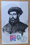 Carte postala maxima Romania 1971 Fernao de Magellan 450 Ani de la Moarte FDC - A228