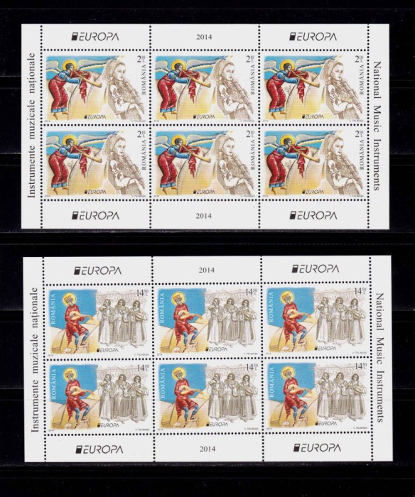 RO 2014 LP 2021b &quot;Europa 2014 - Instrumente muzicale&quot;, mcoli de 6,MNH