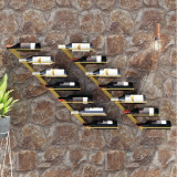 Suport sticle vin montat pe perete,2 buc.,7 sticle,auriu, metal GartenMobel Dekor, vidaXL