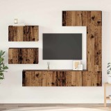 vidaXL Set comodă TV 6 pcs Lemn vechi 30.5 x 30 x 90 cm Lemn compozit