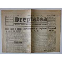 DREPTATEA , ORGAN AL PARTIDULUI NATIONAL- TARANESC , 26 IUNIE , 1946